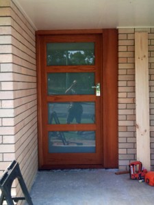 Replacement timber door, Golden Beach